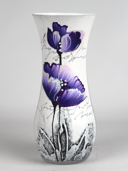 VAS art dekoracyjny szklany wazon stołowy fioletowy 8268/260/sh032