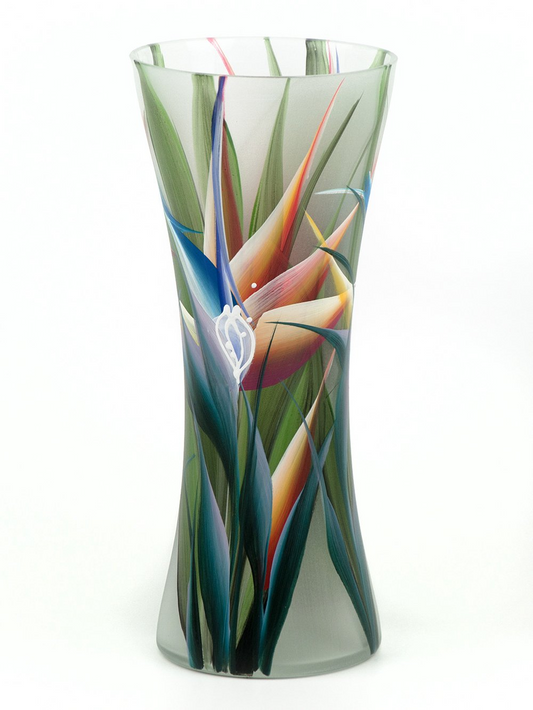 VAS Ręcznie malowany szklany wazon na kwiaty 7756/300/sh119