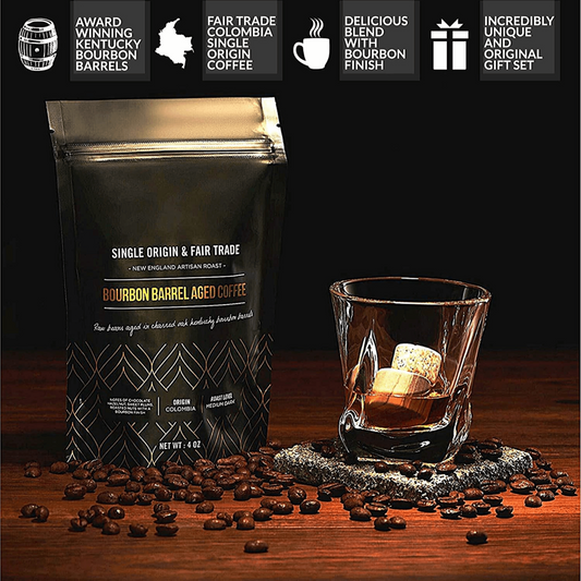 Zestaw upominkowy do degustacji kawy dojrzewającej w whisky Stones i Kentucky Bourbon Barrel