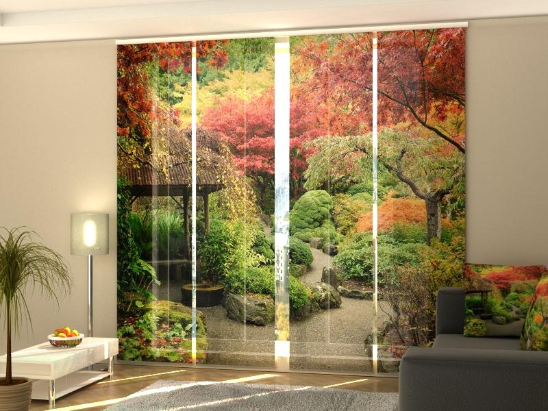 CURTAIN PANELS Set of 4 Tende a Pannello Giardino Giapponese in Autunno