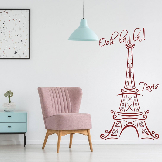 TAPETY Paryjskie sny: naklejki winylowe z wieżą Eiffla, unikalna grafika ścienna do użytku w pomieszczeniach